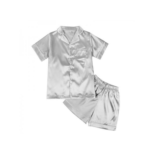 Details about / 2020 Home New Spring Big Girl Pajamas Set Ice Silk Long Sleeve Pajamas Top